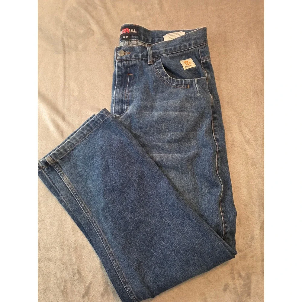 Bocomal FR Work Jeans Mens 36x34 Blue Flame Resistant NFPA 2112 Denim